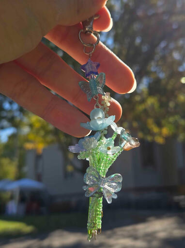 Close Up on Bouquet Keychains