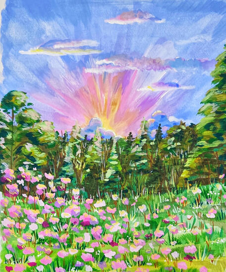 Forest, 9" x 12", Gouache on paper